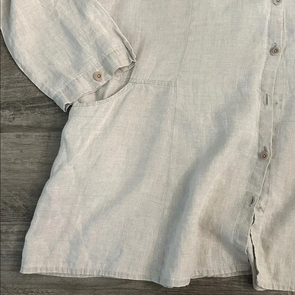 FLAX 100% Linen Tunic Size Large - Picture 2 of 3
